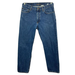 Eddie Bauer Jeans Men Sz 34 Blue Cotton Denim Classic Fit Straight Leg Pocket‎